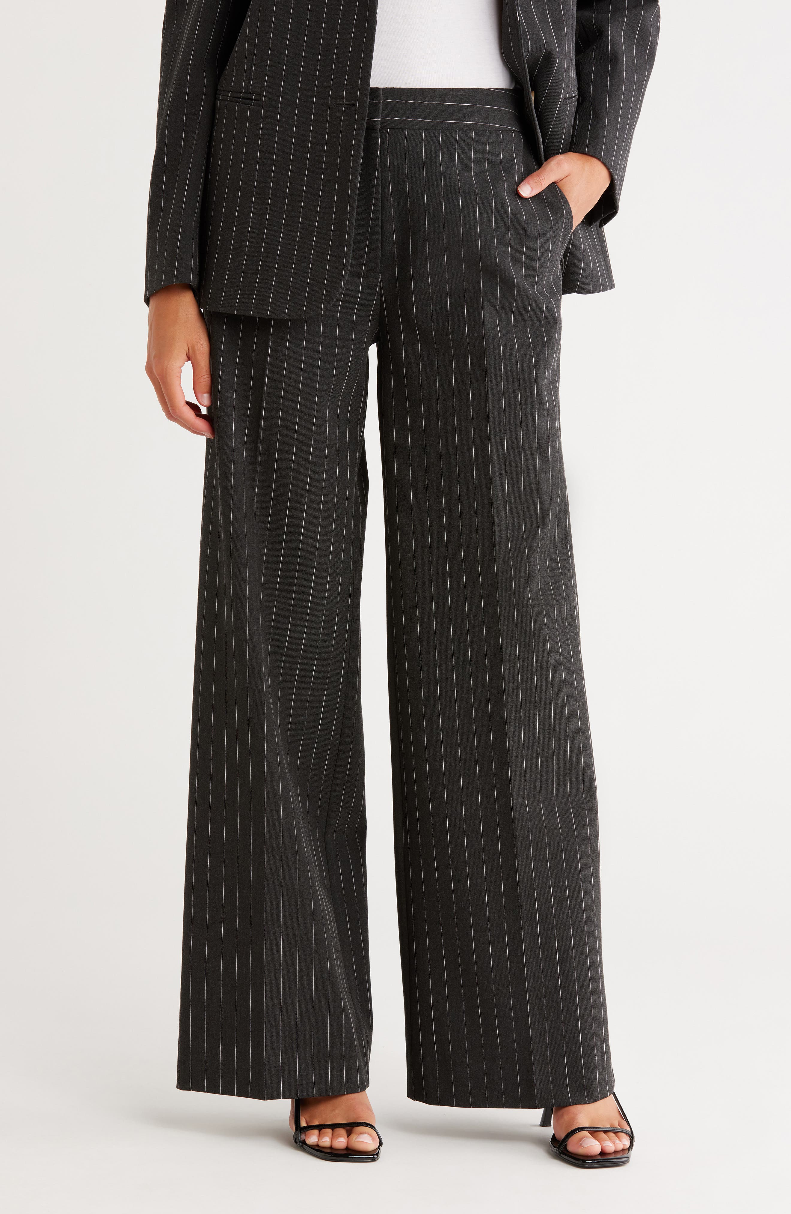 Nordstrom Pinstripe Wide Leg Pants