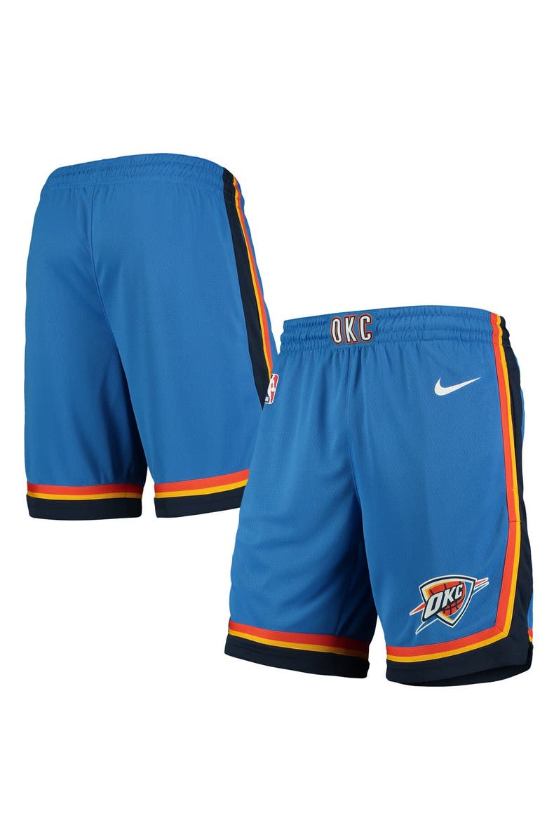 Nike Men's Nike Blue 2019/20 Oklahoma City Thunder Icon Edition Swingman Shorts, Alternate, color, 