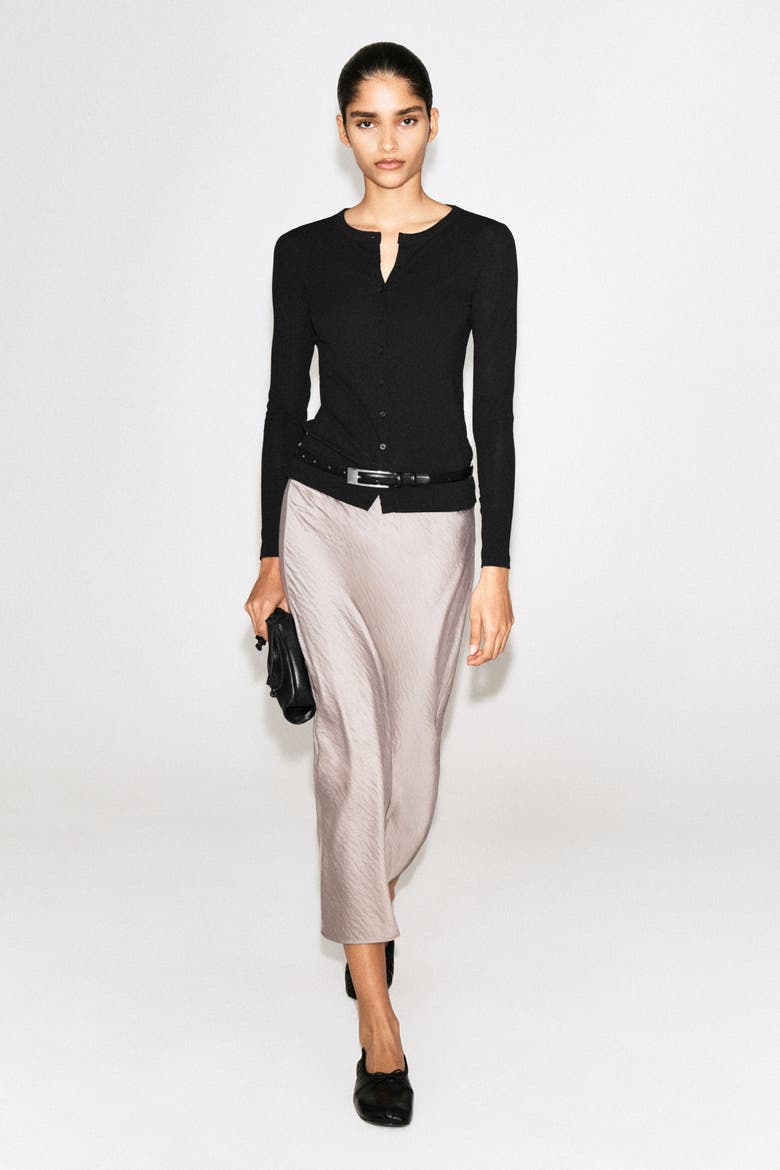 Jersey Cardigan Top, Alternate, color, BLACK