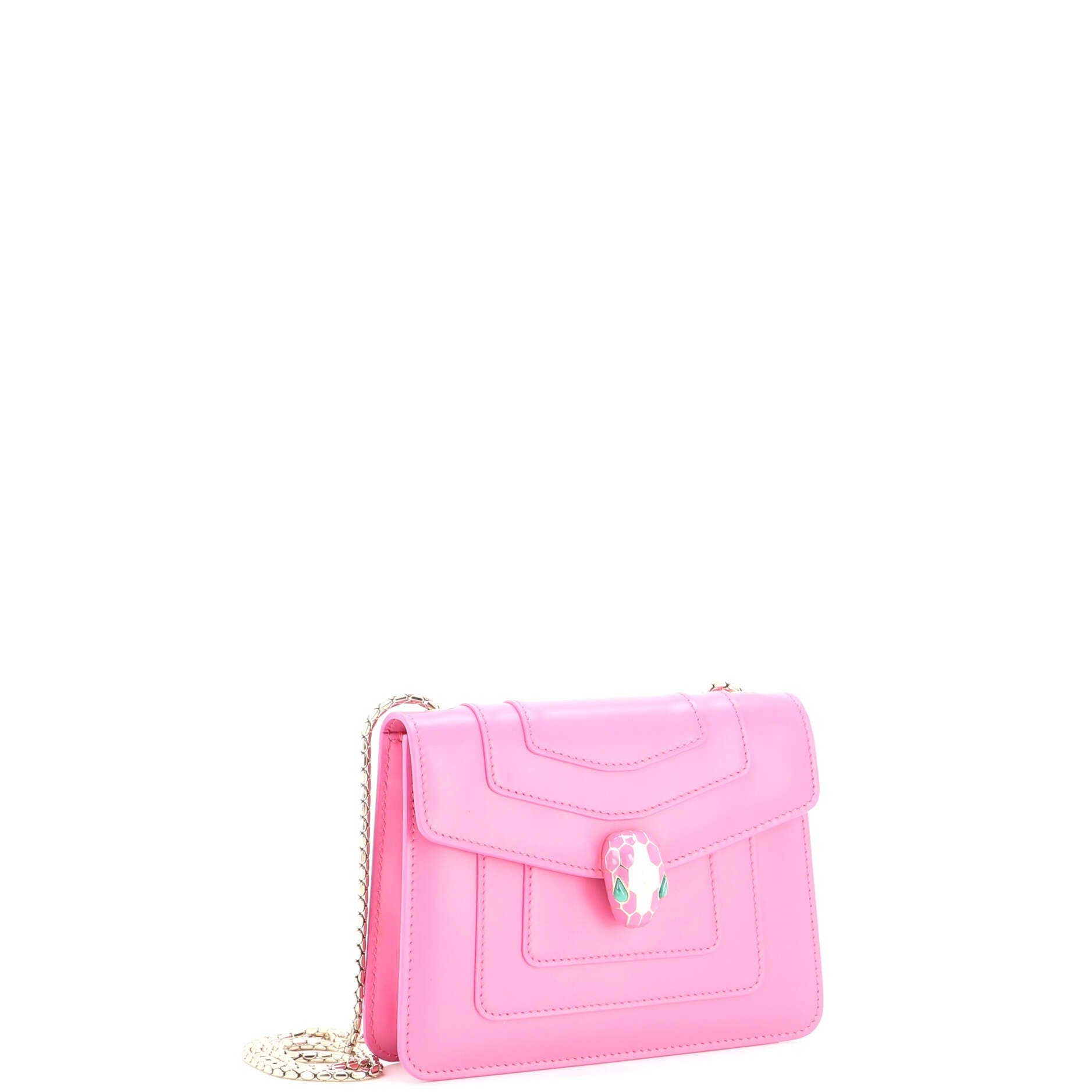Serpenti Forever Square Shoulder Bag Leather Small, Alternate, color, Pink