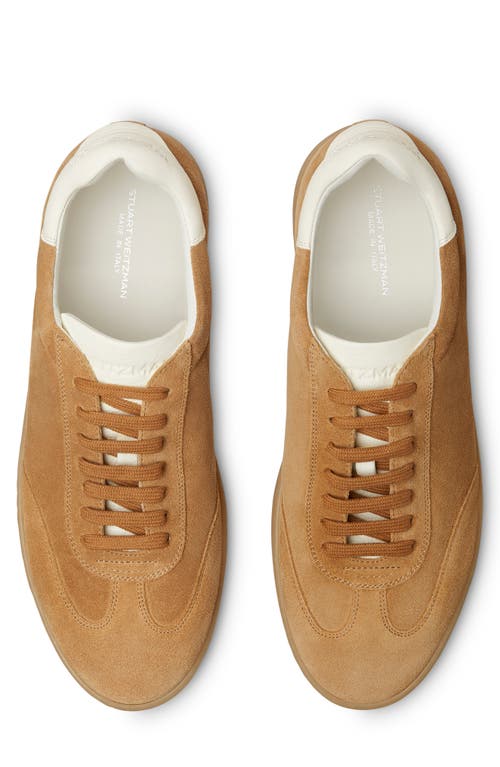 Stuart Weitzman Banner Sneaker In Biscotto/white Bianco