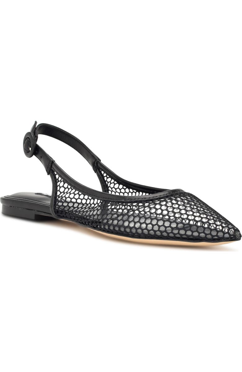 Nine West Branid Pointed Toe Slingback Flat, Main, color,
