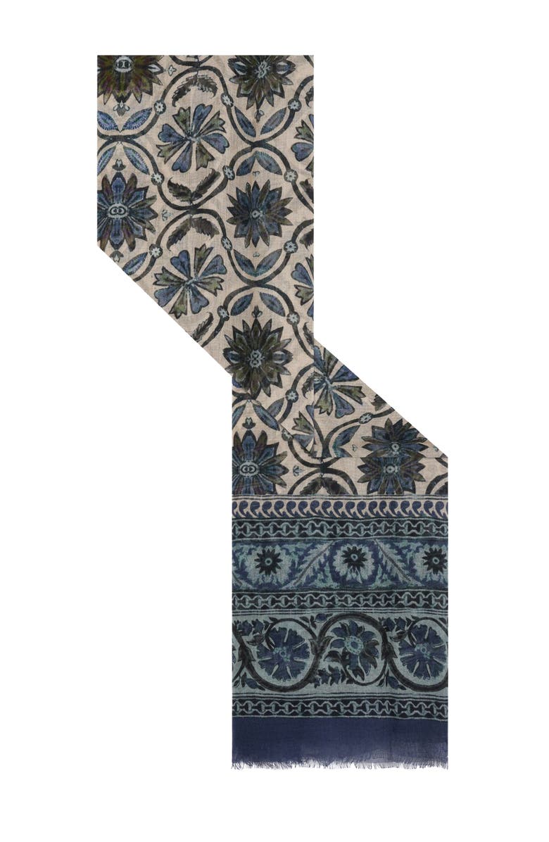 GERARD DAREL Dora Rosette Print Scarf, Alternate, color, Navy Blue