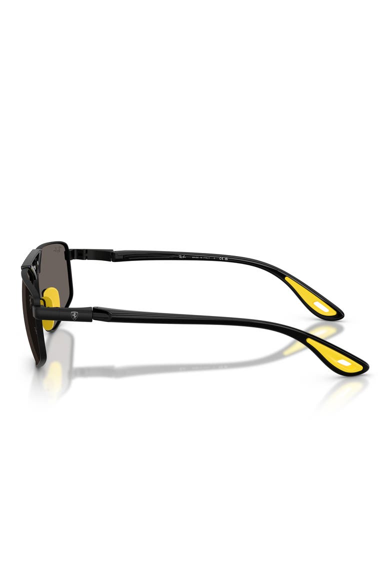 58mm Ferrari Irregular Sunglasses, Alternate, color, MATTE BLACK / DARK GREY