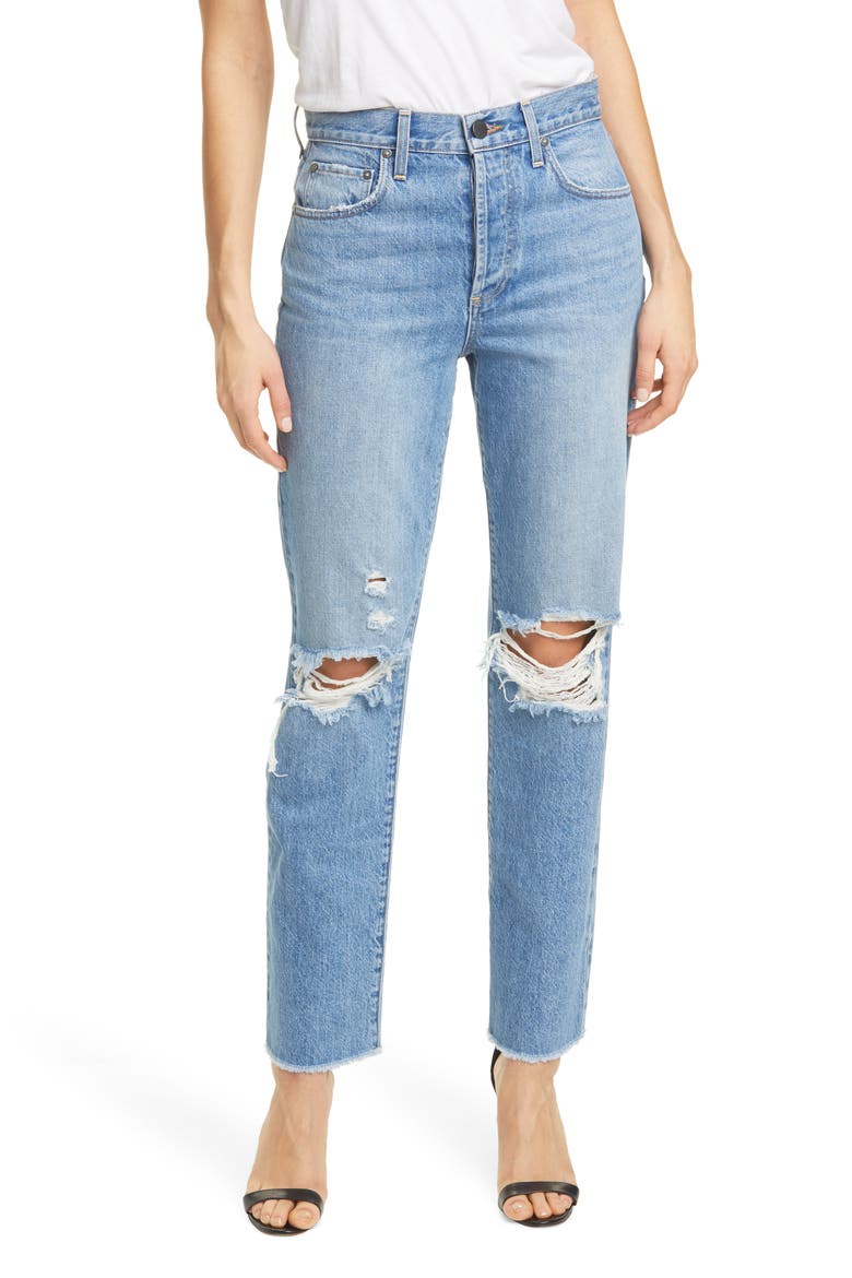 Amazing High Waist Ripped Boyfriend Nonstretch Cotton Jeans, Main, color, NOT YOURS