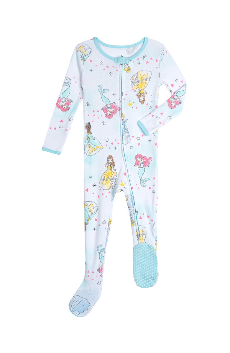 Disney Princess Baby Girls' 2-Pack Footed Sleep N' Play Coveralls, Alternate, color, Princess Teal Pink
