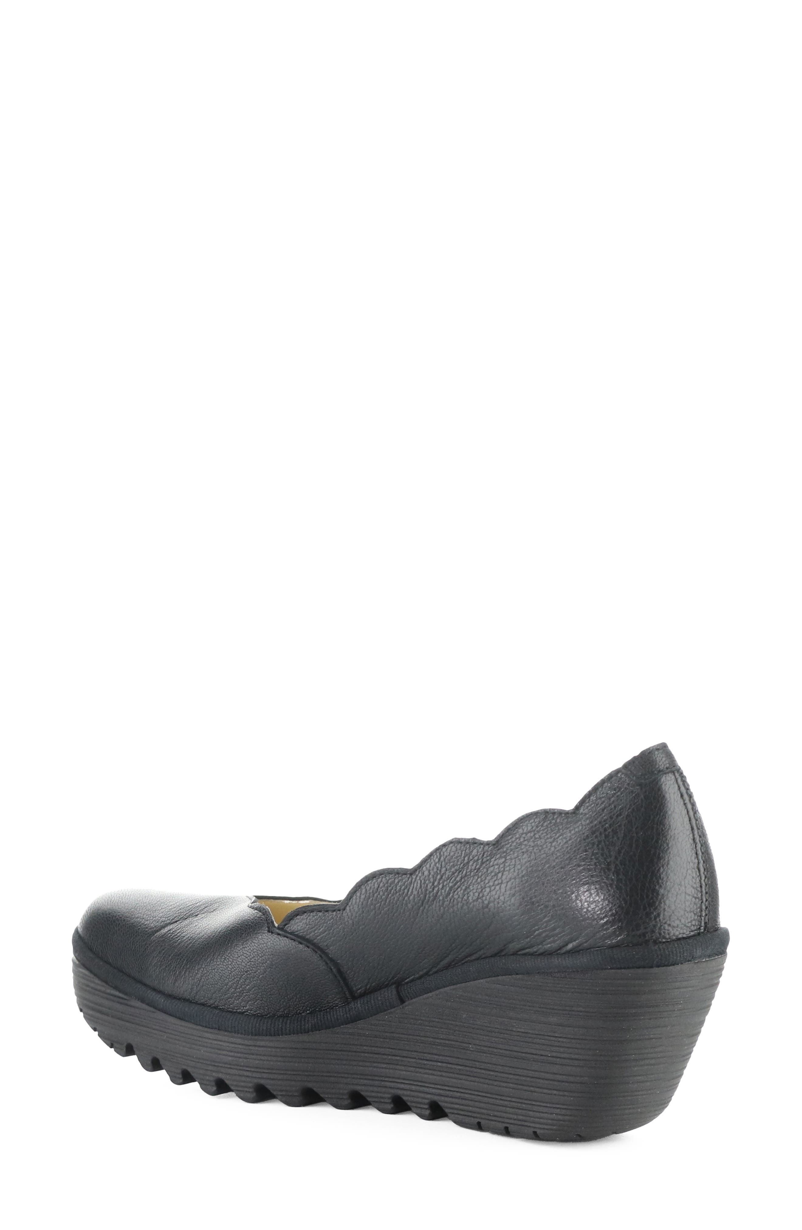 Yerk Wedge Pump, Alternate, color, BLACK SMOOTH LEATHER