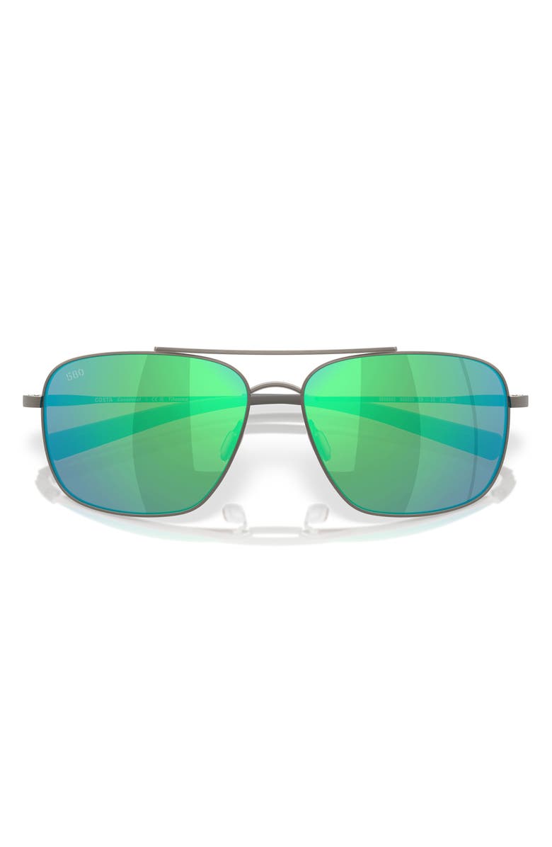 Costa Del Mar Canaveral 59mm Polarized Mirrored Phantos Sunglasses, Alternate, color, Gunmetal / Green Mirror 580G