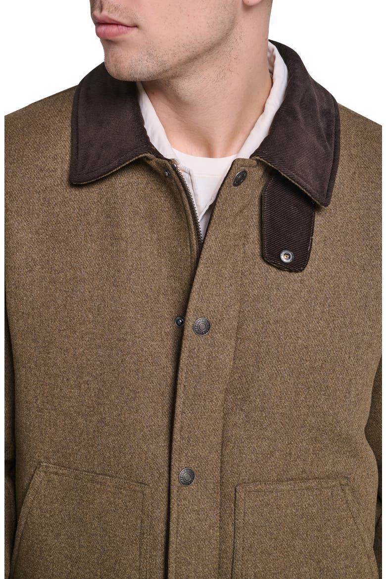 Corduroy Collar Barn Jacket, Alternate, color, OLIVE HEATHER