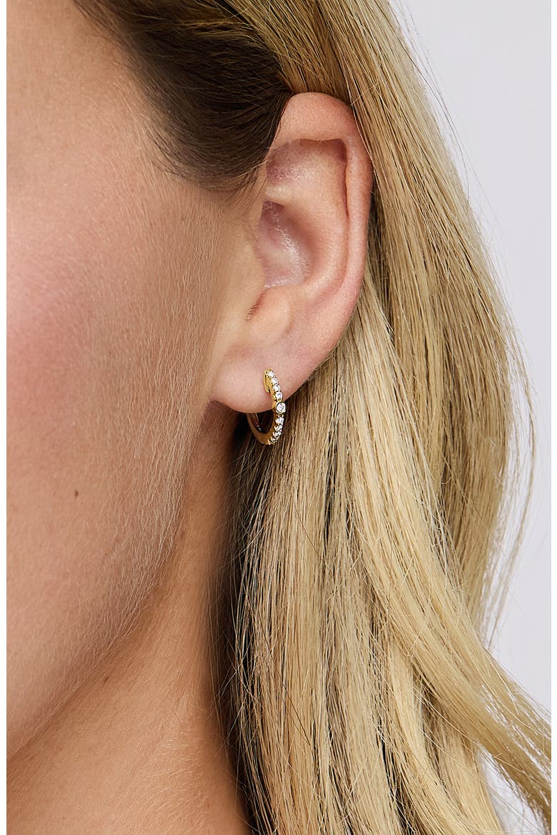 Maya Two-Tone 18K Gold Diamond Hoop Earrings, Alternate, color, 18K TWO TONE