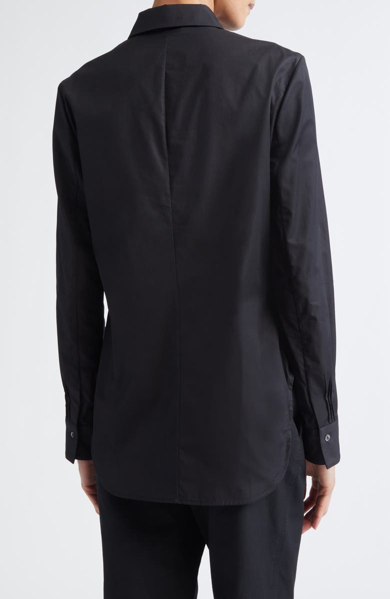 PARTOW Natalia Pintuck Cotton Poplin Button-Up Shirt, Alternate, color, Black