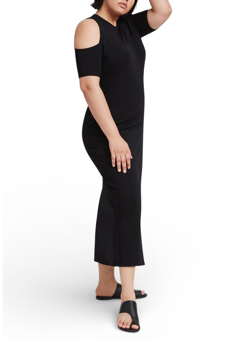 Gramercy Cutout Jersey Maxi Dress, Alternate, color, BLACK