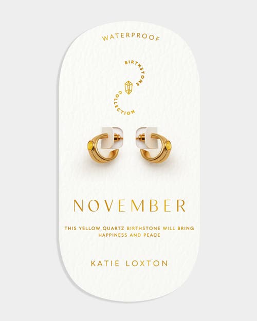 Katie Loxton 'november' Waterproof Gold Birthstone Hoop Earrings In Gold