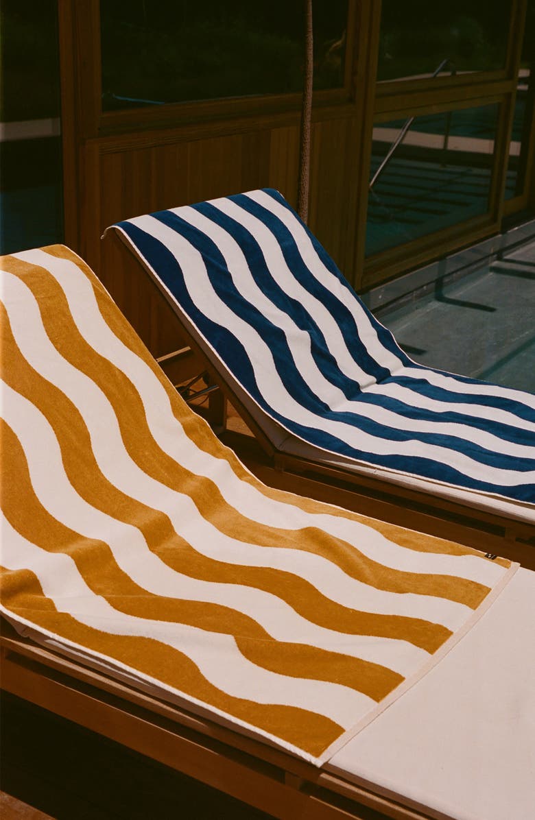 Slowtide Stripe Beach Towel, Alternate, color, Deep Pool