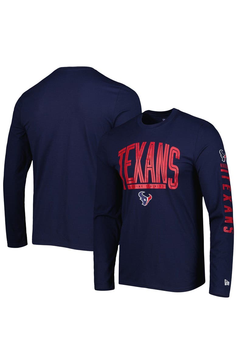 New Era Men's New Era Navy Houston Texans Combine Authentic Home Stadium Long Sleeve T-Shirt, Main, color,