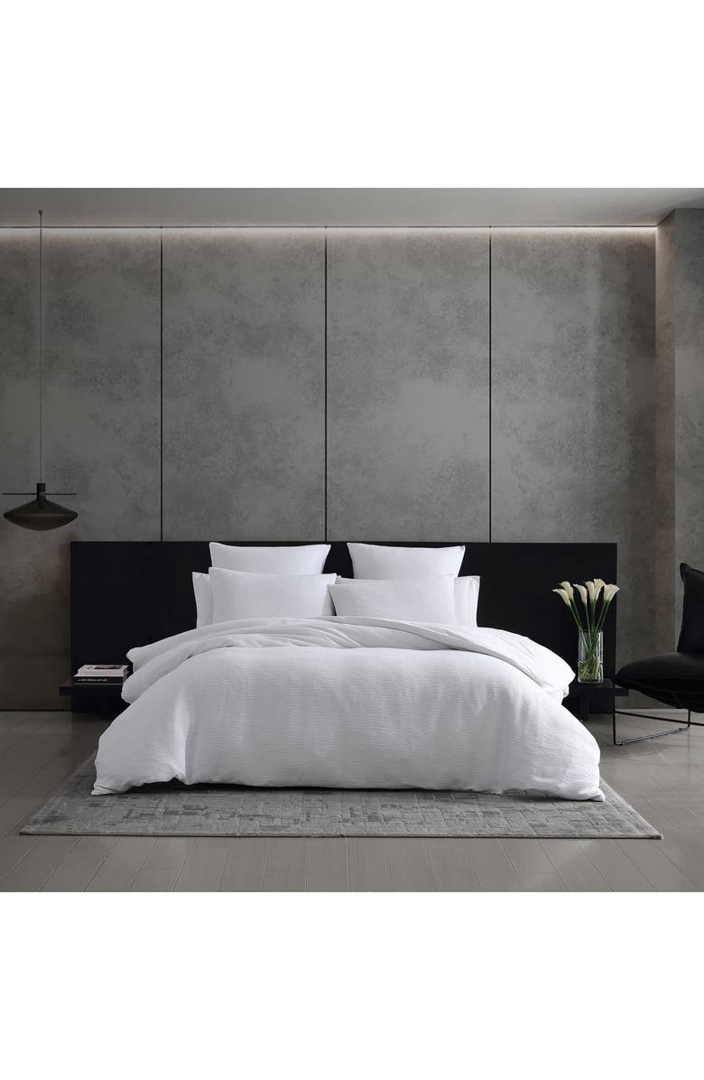 Vera Wang Solid Textured Pleat Euro Sham Set, Alternate, color, White