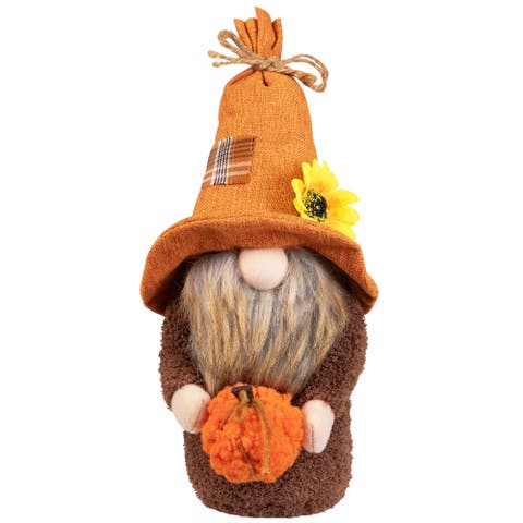 Sunflower and Pumpkin Gnome Fall Harvest Decoration - 13"