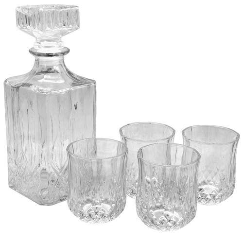 Gibson Home Jewelite 5 Piece Glass Decanter Set In Transparent