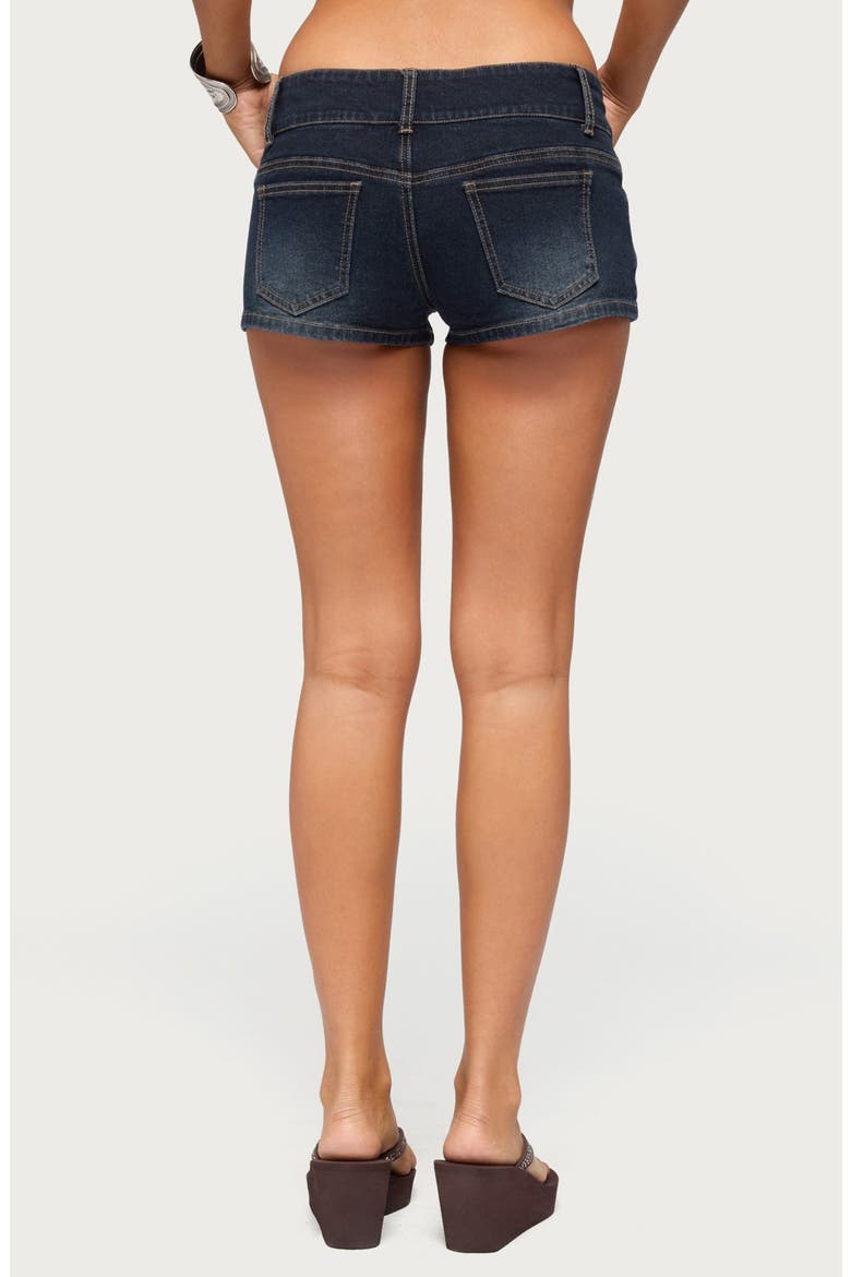 Kelce Belted Low Rise Denim Micro Shorts, Alternate, color, BLUE
