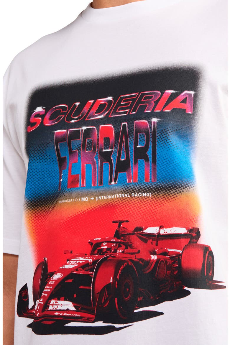 Scuderia Ferrari Tribes Cotton Graphic T-Shirt, Alternate, color, PUMA WHITE