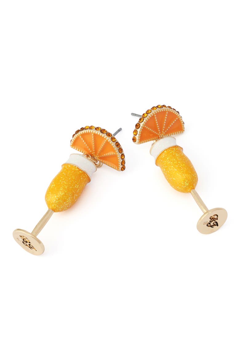 Mimosa Drop Earrings, Alternate, color, ORANGE