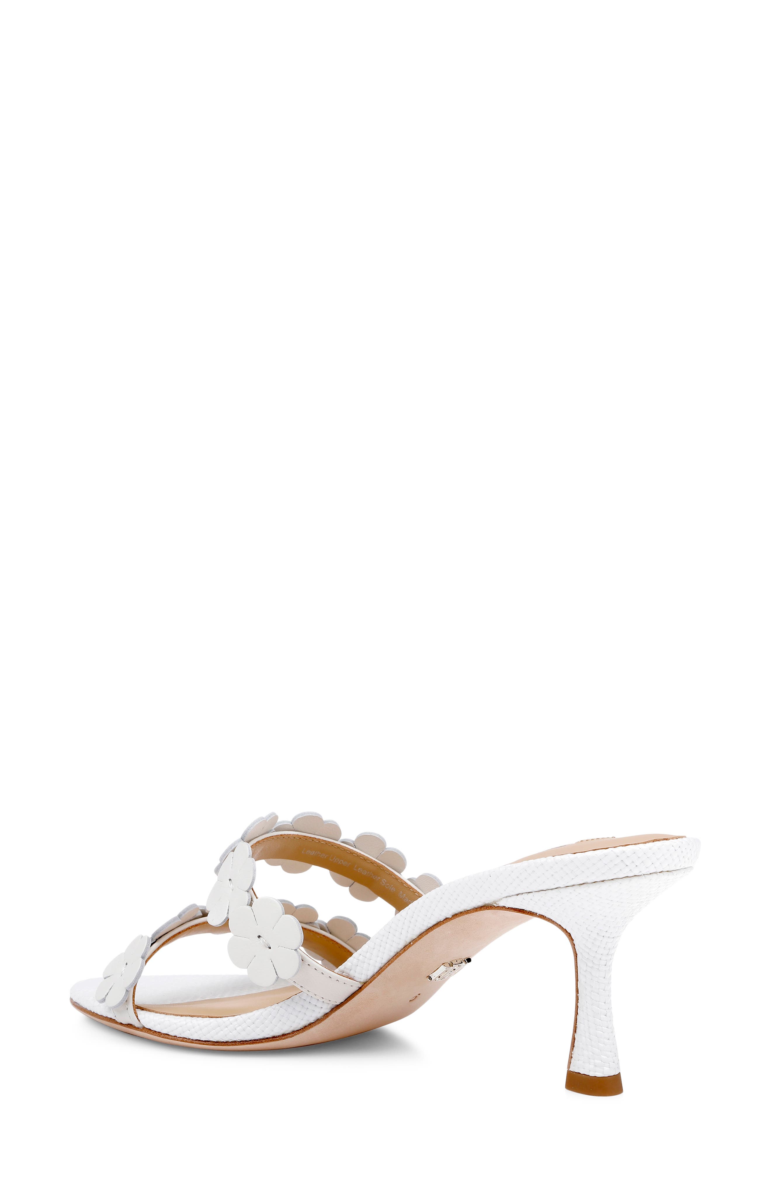 Badgley Mischka Collection Watertown Pointed Toe Slide Sandal, Alternate, color, White Leather