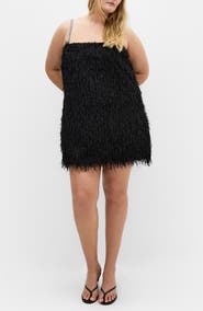 City Chic Faith Textured Fringe Minidress