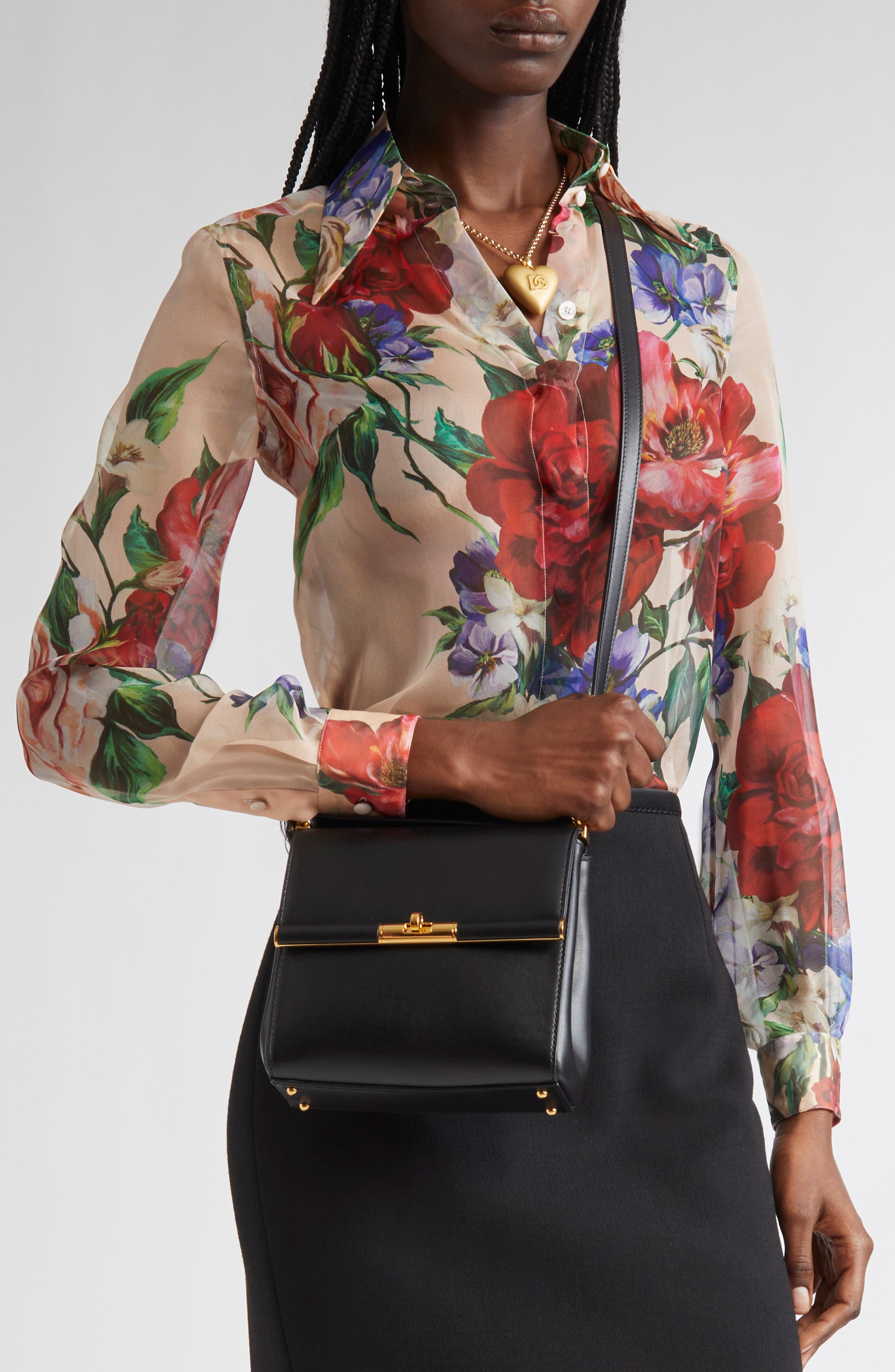 Dolce&Gabbana Marlene City Bag, Alternate, color, 80999 Nero