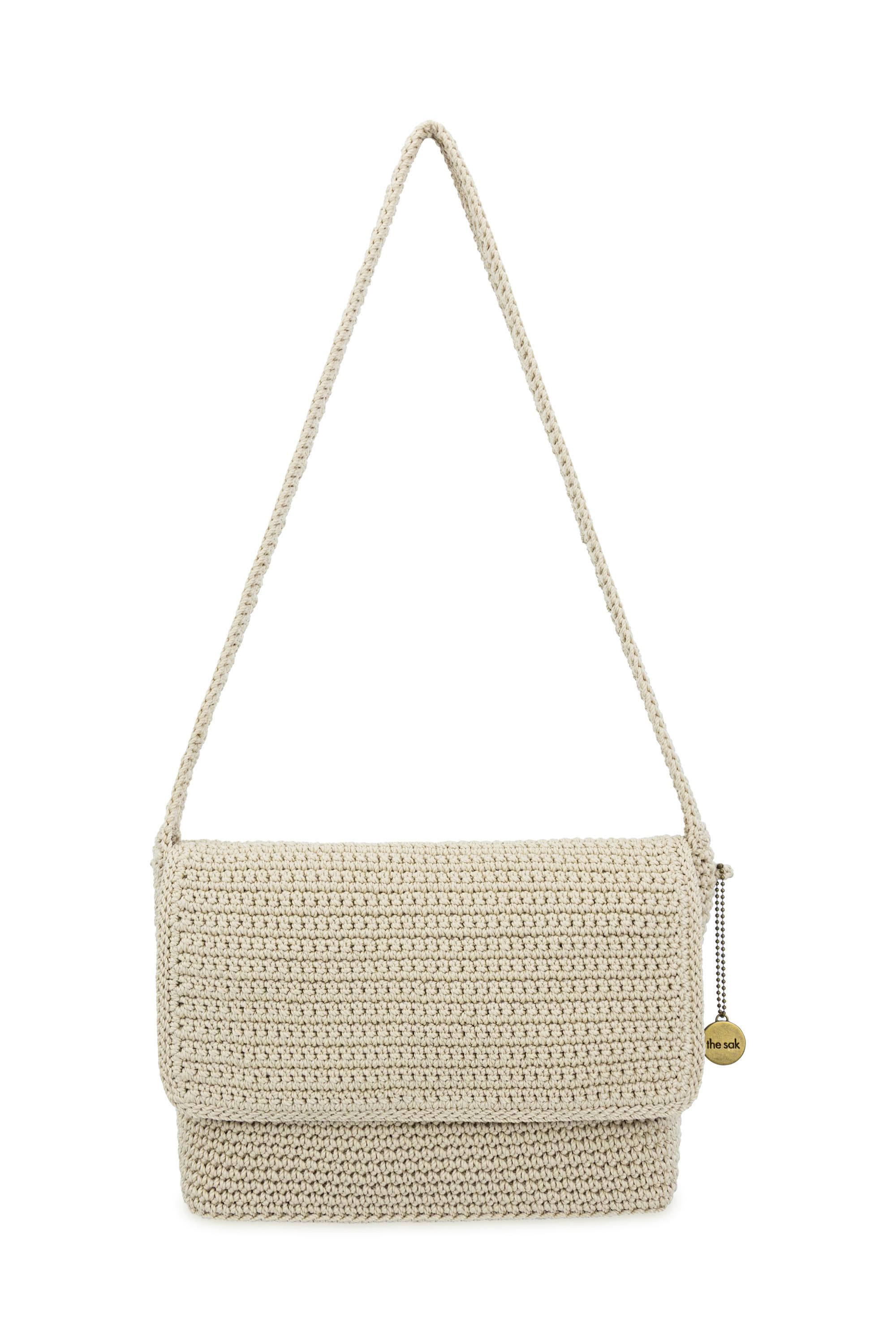 The Sak Marlow Crochet Flap Shoulder, Main, color, Ecru