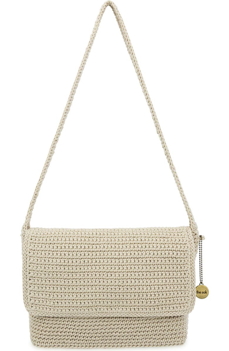The Sak Marlow Crochet Flap Shoulder, Main, color, Ecru