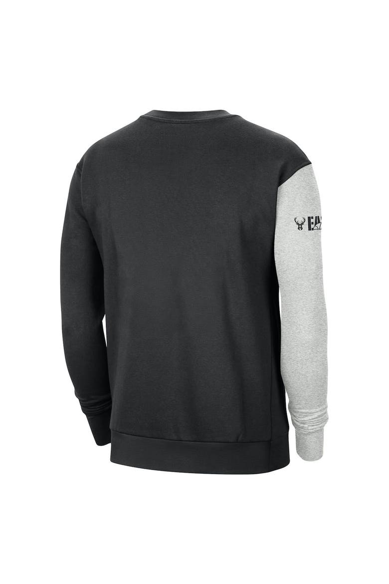 Men's Nike Black/Heather Gray Milwaukee Bucks Courtside Versus Force & Flight Pullover Sweatshirt, Alternate, color, Black