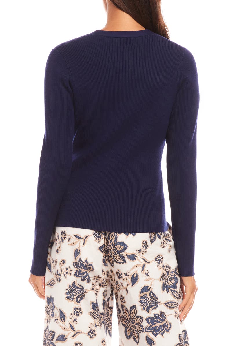 Karen Kane Rib Cardigan, Alternate, color, Navy