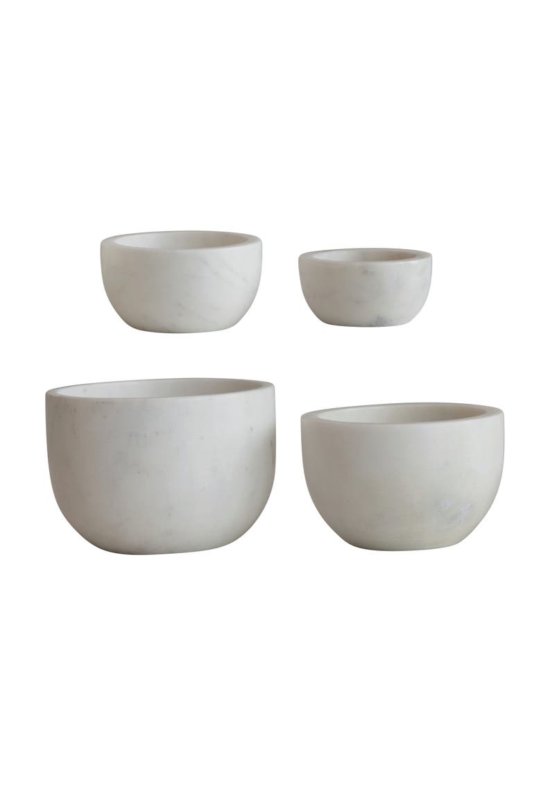 White Marble Bowls, Set of 4, Main, color, White