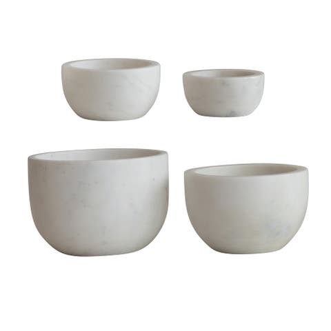 White Marble Bowls, Set of 4