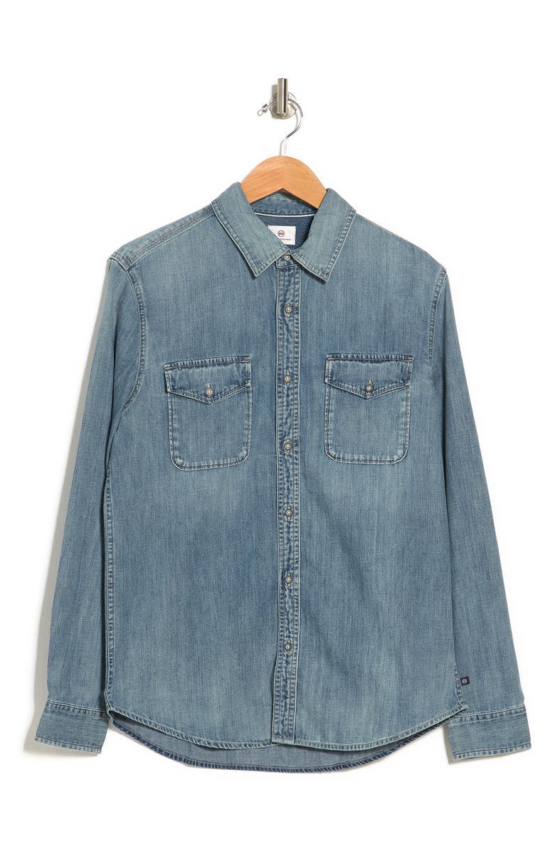 AG Benning Trim Fit Denim Sport Shirt, Alternate, color, 