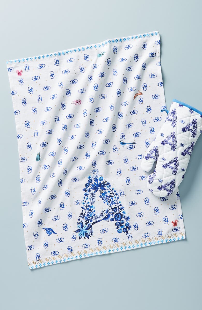 Anthropologie Home Anthropologie Et Vous Monogram Dishtowel & Oven Mitt, Alternate, color,