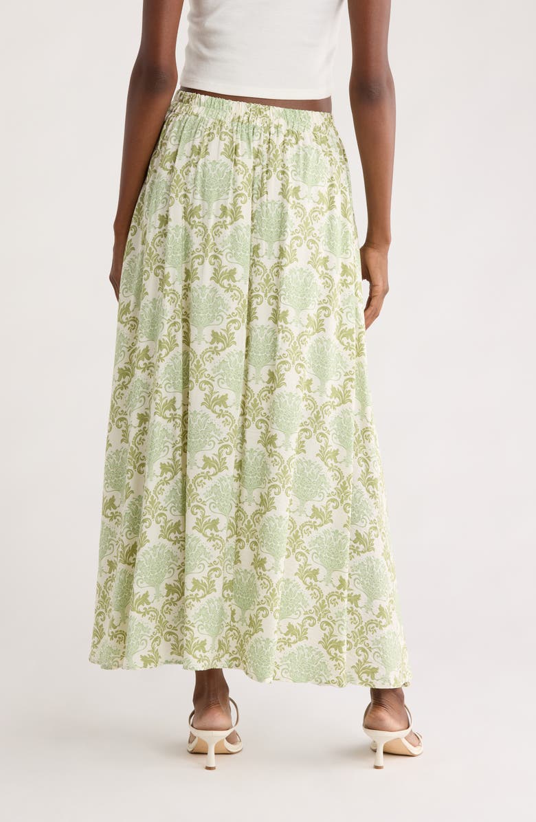 MELLODAY Print Maxi Skirt, Alternate, color, Sage White