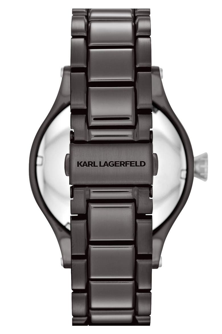 KARL LAGERFELD Chain Detail Bracelet Watch, 40mm, Alternate, color, GUNMETAL