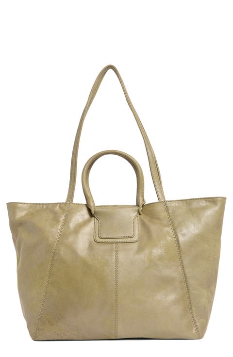 Sheila East/West Leather Tote