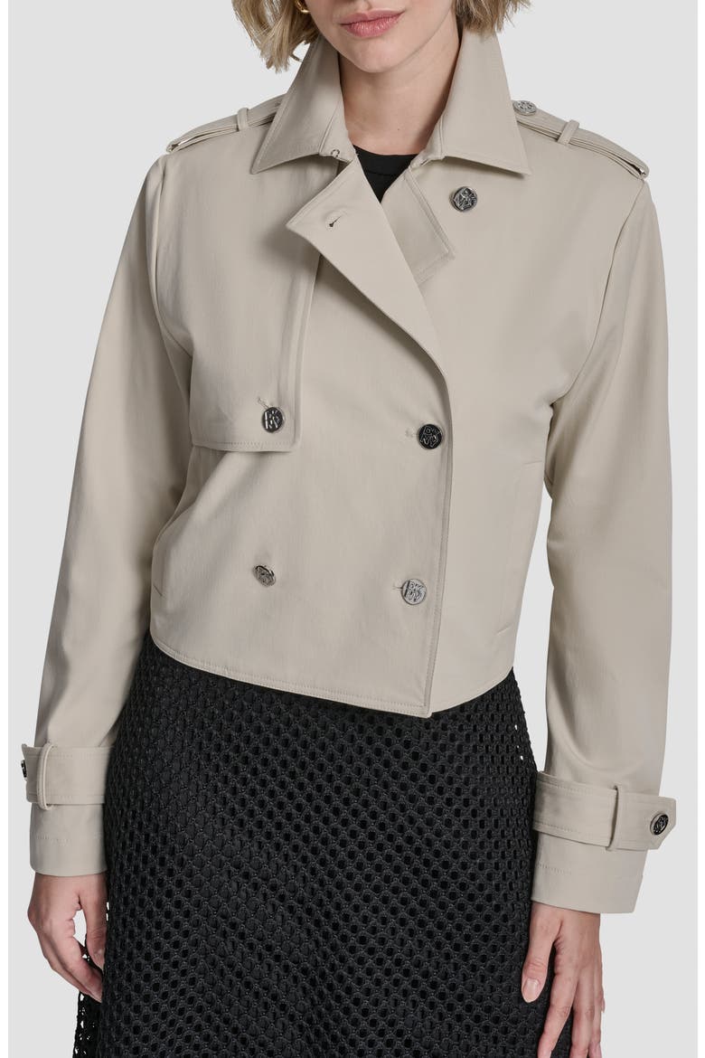 Crop Trench Coat, Main, color, ECRU
