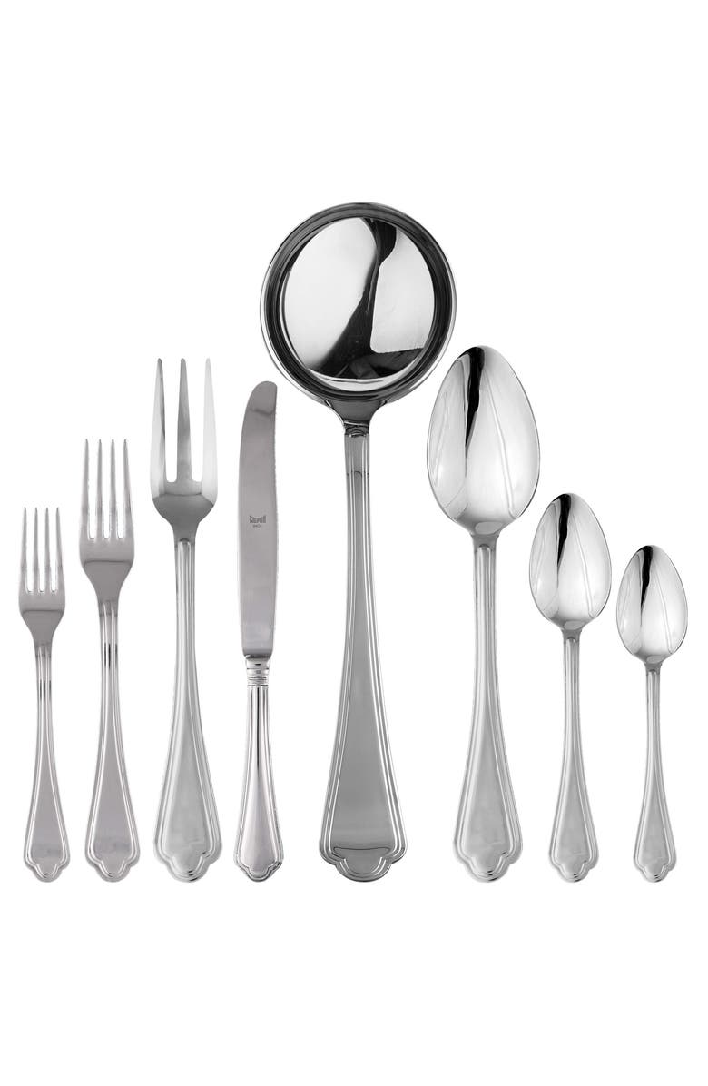 Mepra Leonardo Flatware Set - 43 Pieces, Main, color, Stainless Steel