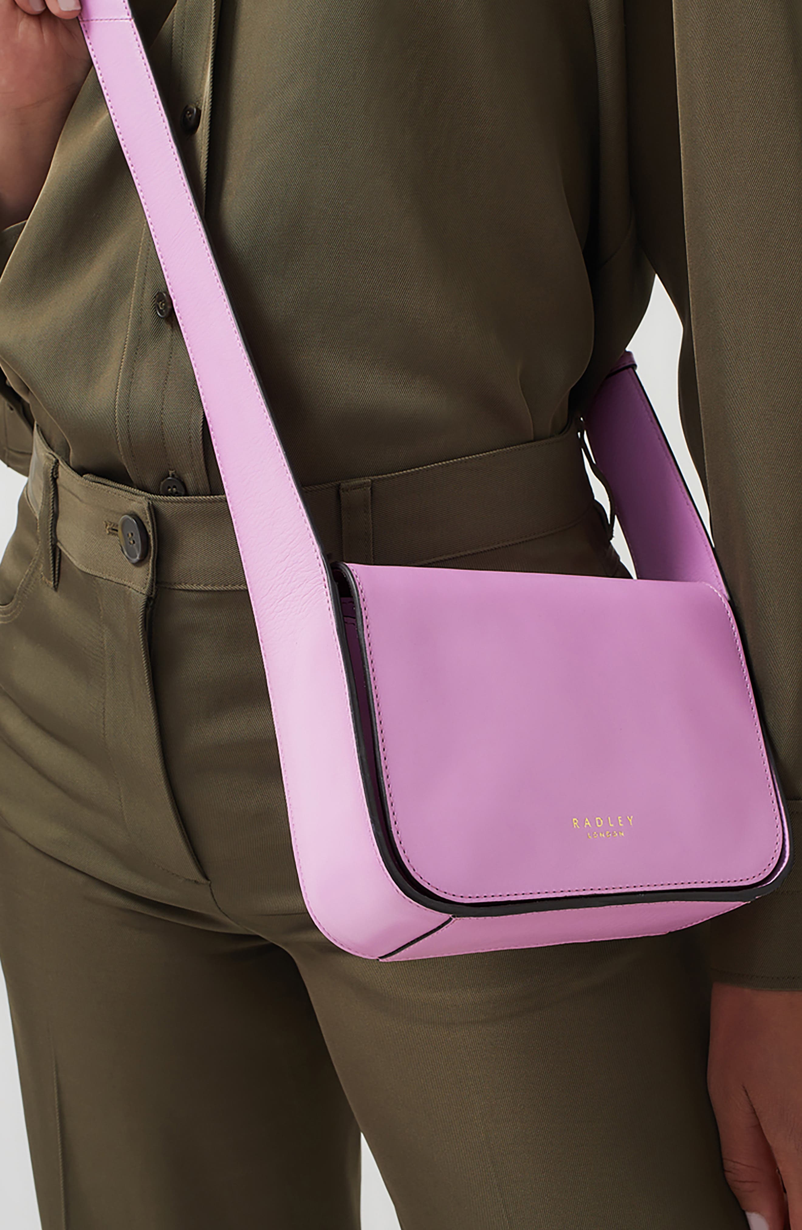 Radley Westwell Lane Leather Crossbody Bag, Alternate, color, Sugar Pink