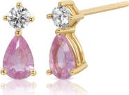Anita Ko 18k Gold Pink Sapphire & Diamond Stud Earrings