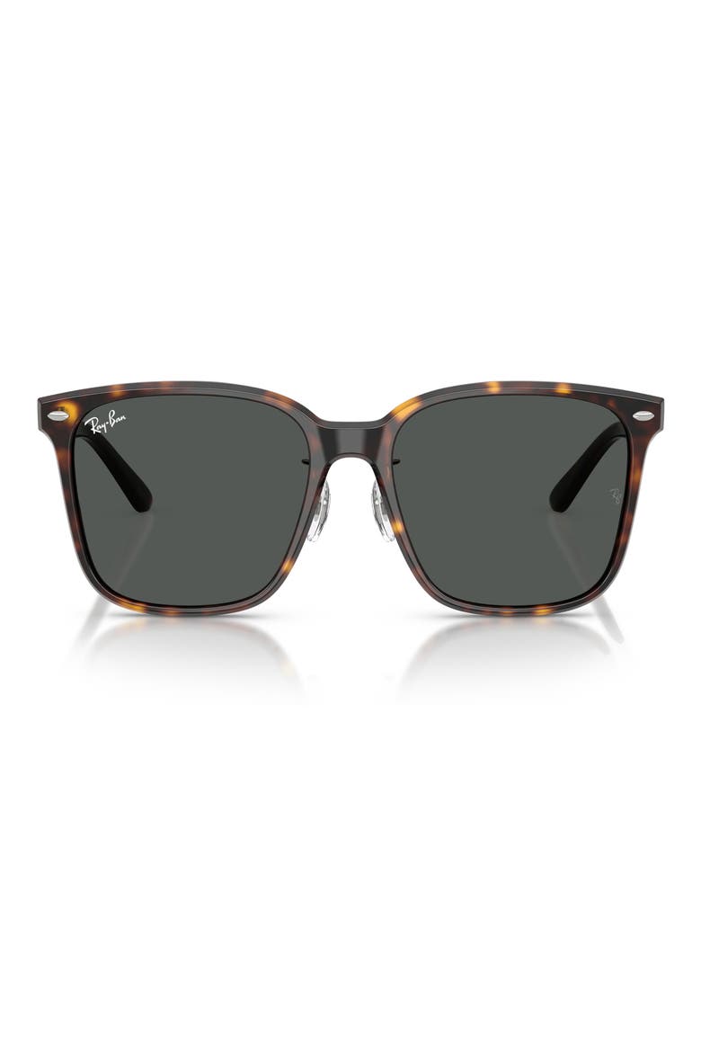 Slim Square 57mm Sunglasses, Main, color, HAVANA / DARK GREY