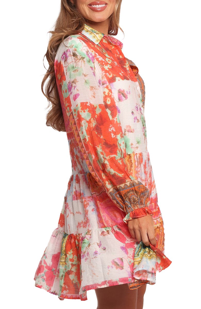 Petal & Pup Helene Long Sleeve Shirtdress, Alternate, color, Patchwork