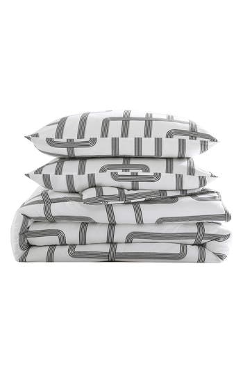City Scene Mainline Microfiber Comforter & Shams Set In White