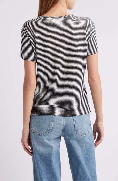 Frame The Stripe Linen Baby T-shirt In Black