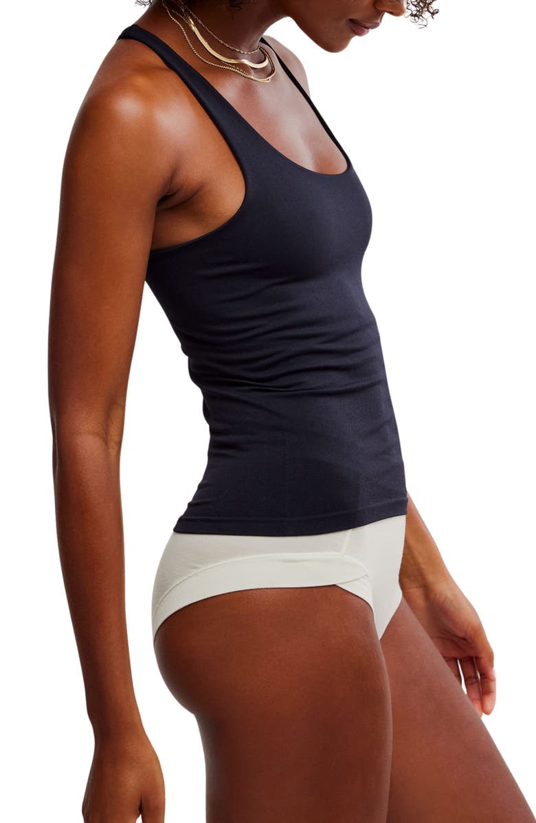 Free People Clean Lines Racerback Tank, Alternate, color, Black