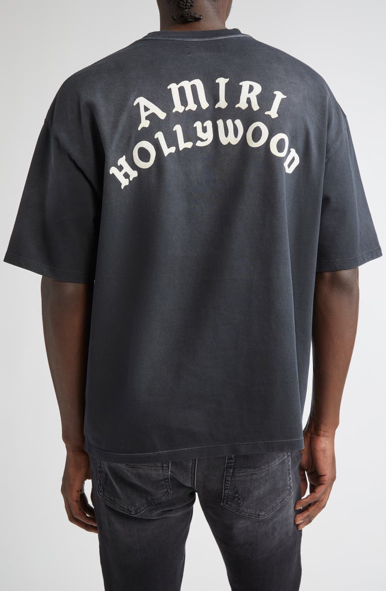 AMIRI Hollywood Oversize Logo Graphic T-Shirt, Alternate, color, Black