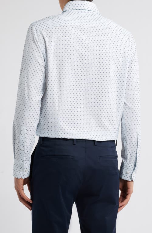 Mizzen + Main Mizzen+main Leeward Trim Fit Plaid Performance Button-up Shirt In Sky Dotted Leaf